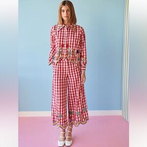 CeliaB Red and Green Wide Leg Pants